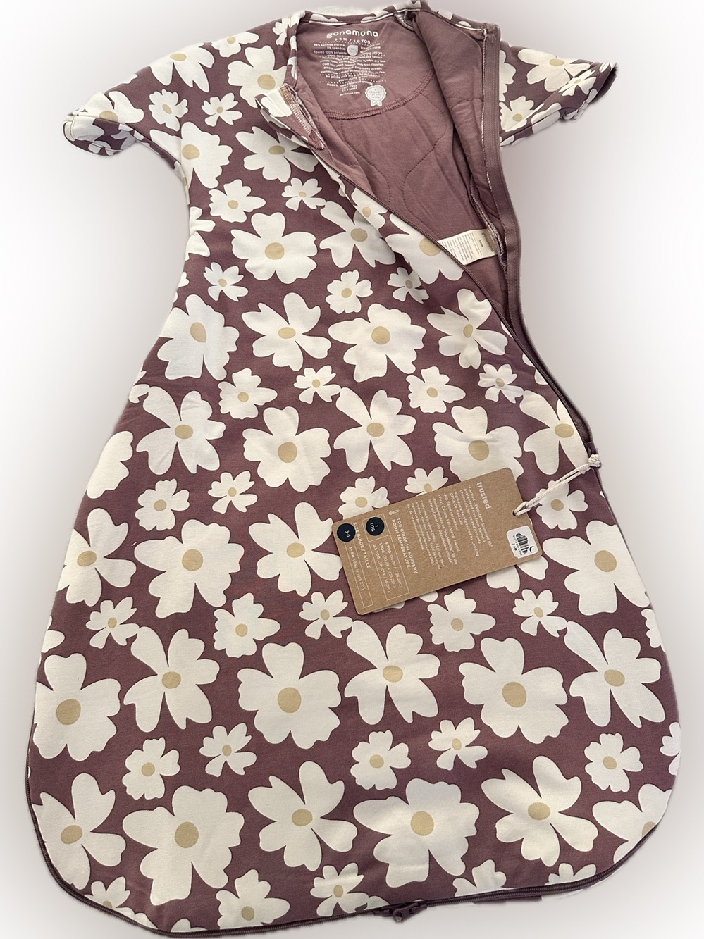 NWT Gunamuna Tog 1.0 Bamboo   Swaddle Zipped Baby Sleep Bag Sack 3-6 Mos